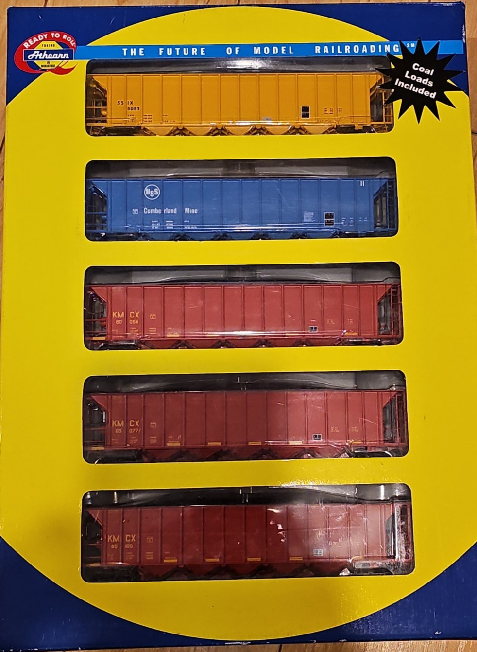 HO AThearn RTR Othner 5 Bay Rapid Discharge Hoppers 5 Pack Kerr McGee, USS, SSIX