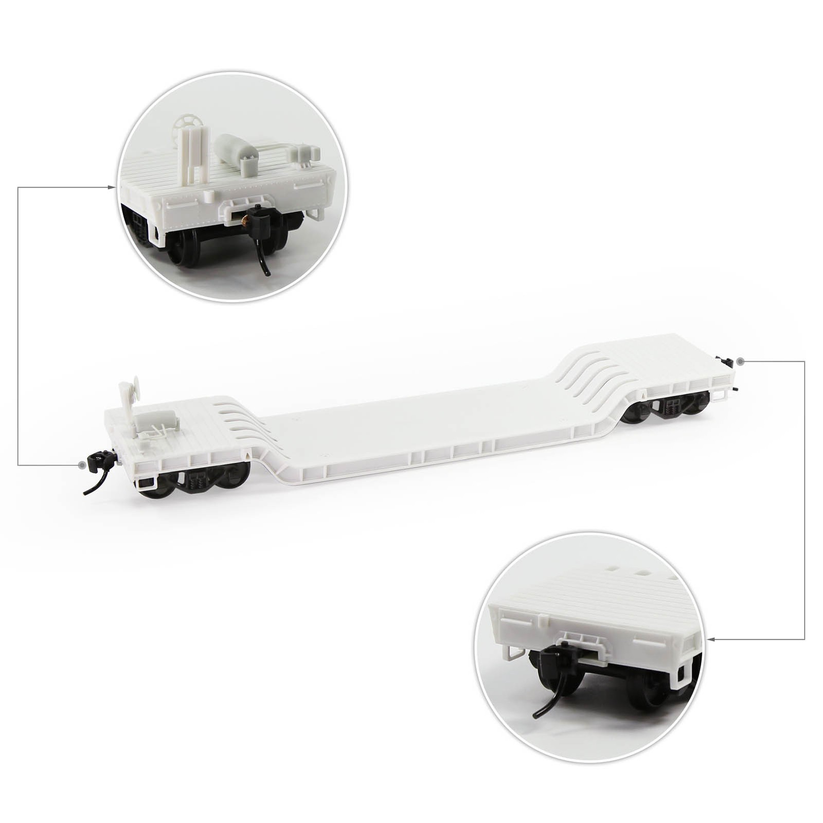 Evemodel HO Scale 1:87 Disassembled DIY Depressed Center Flat Car C8770JJ