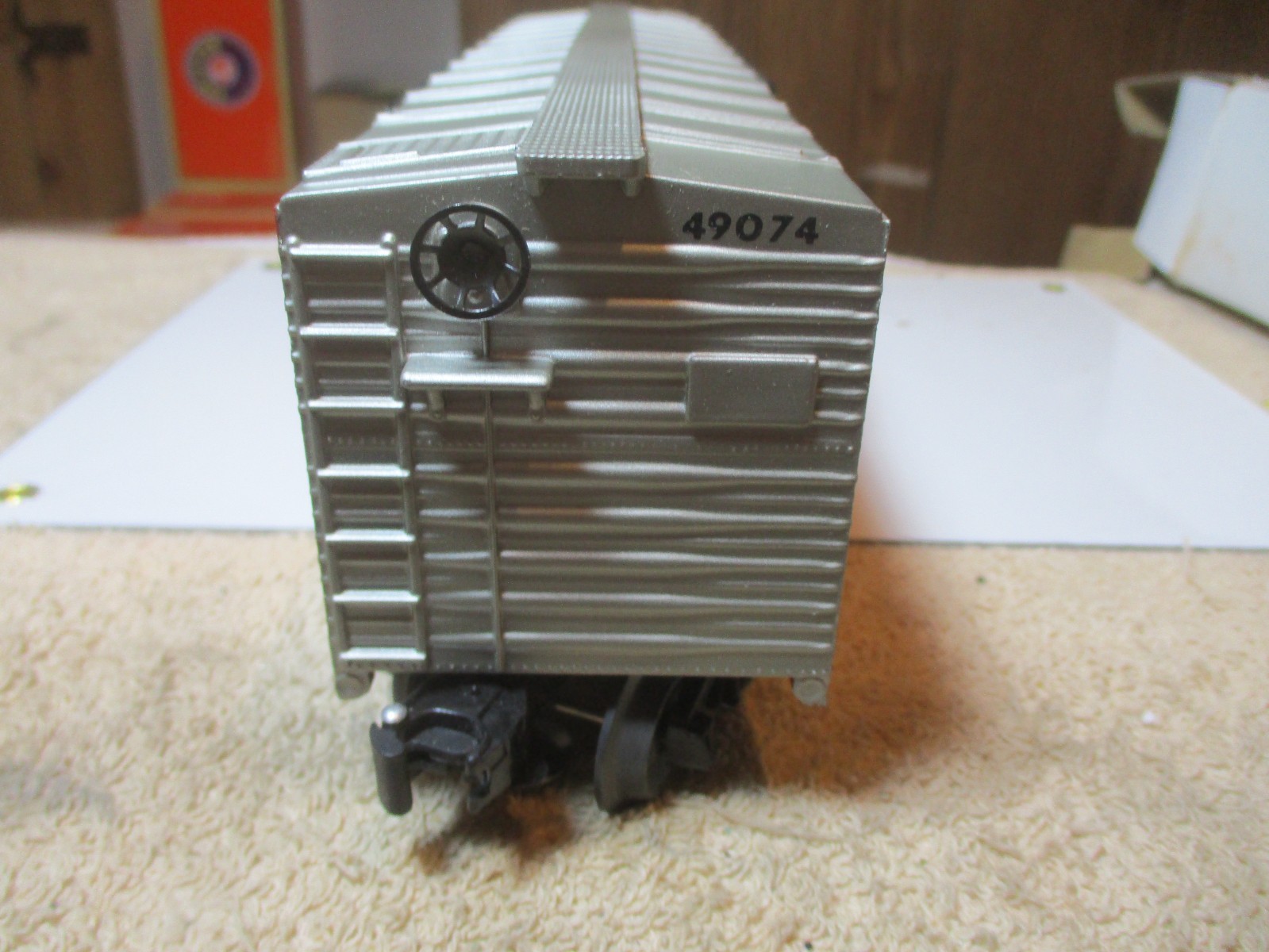 QSI O Gauge Burlington Rt Stock Cattle Car w/Live Action Sound CB&Q 49074 Tested