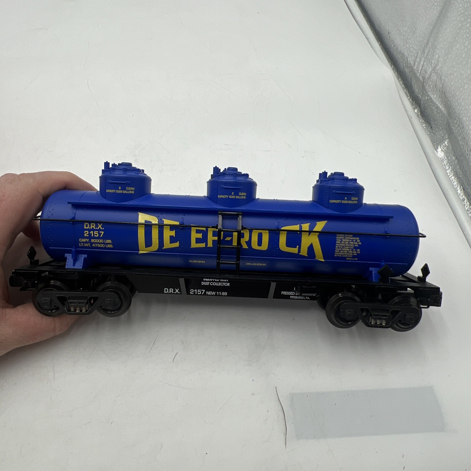 K-LINE K636-8011 DEEP ROCK CLASSIC DIECAST TRIPLE DOME TANK CAR #2157 – EX