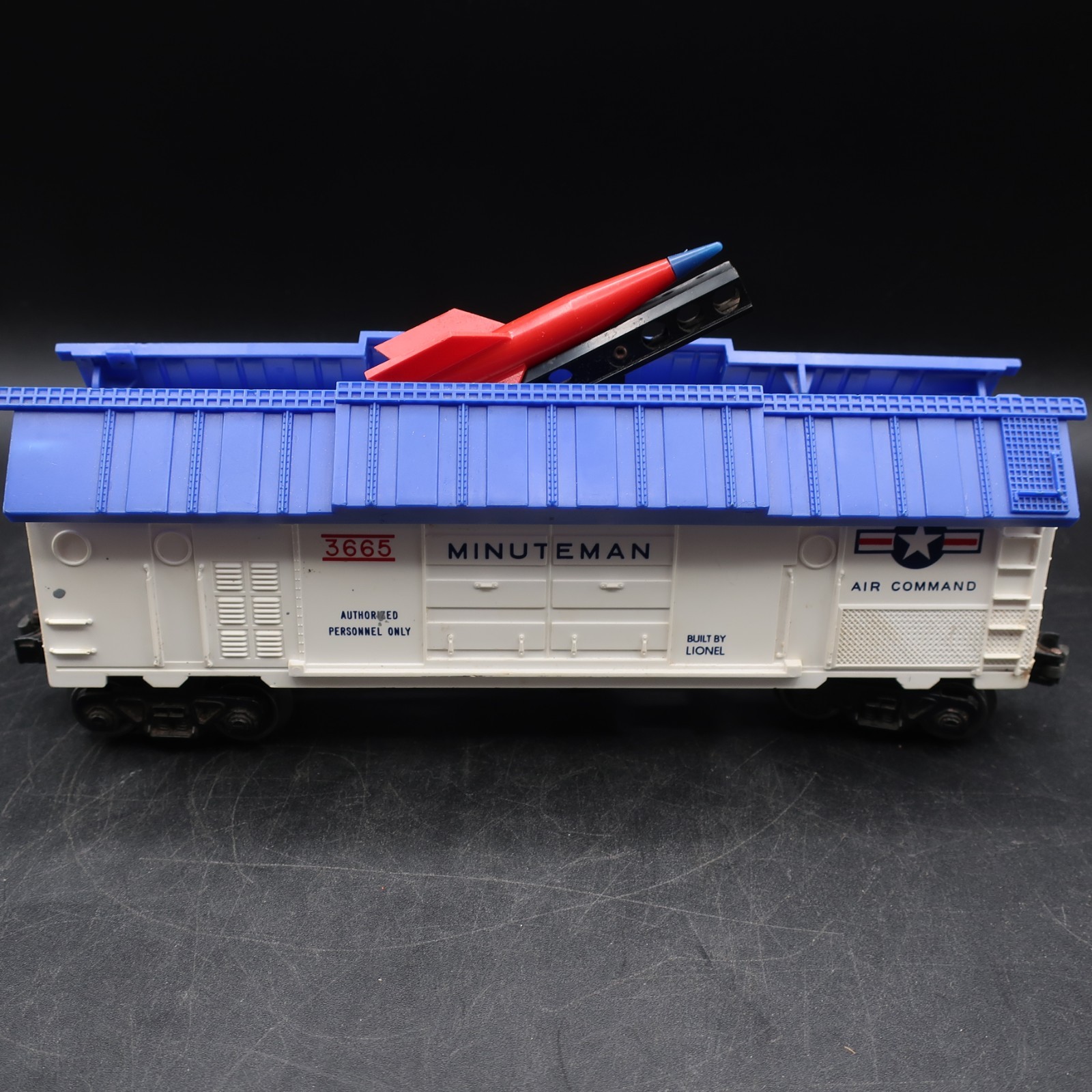 Lionel Post War US Air Force 3665 Minuteman Missile Freight Car