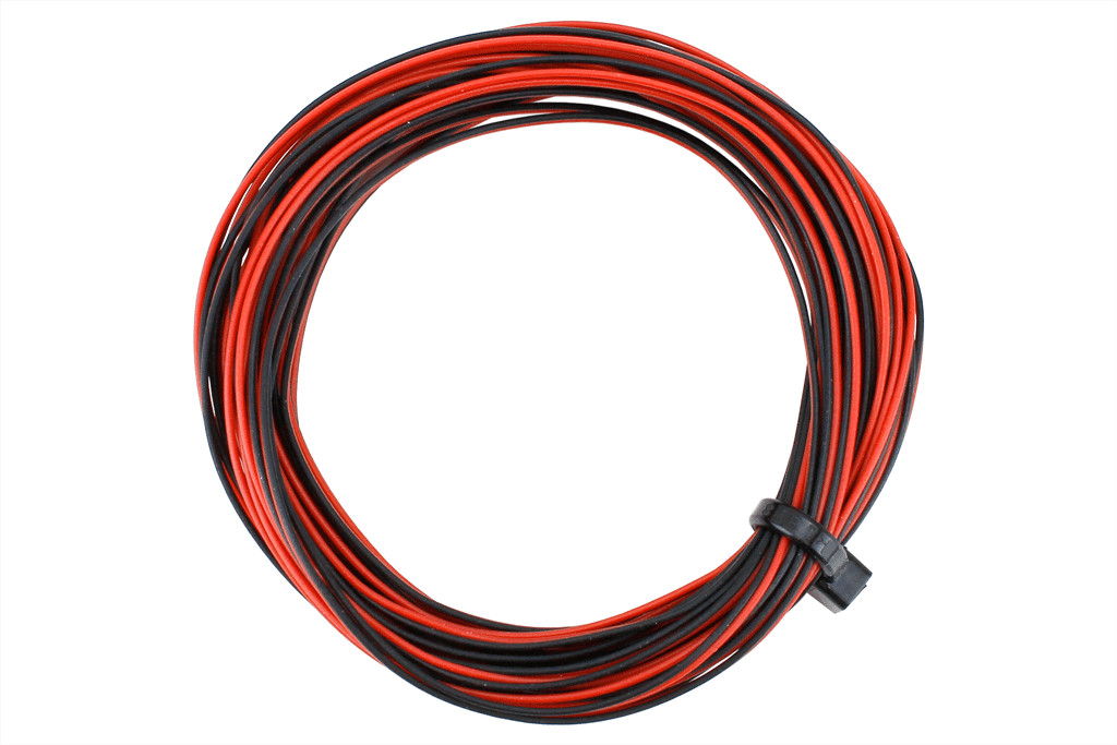 DCC Concepts ~ DCC Decoder Wire Stranded 6m (32g) Twin Red/Black ~ DCW-32RBT