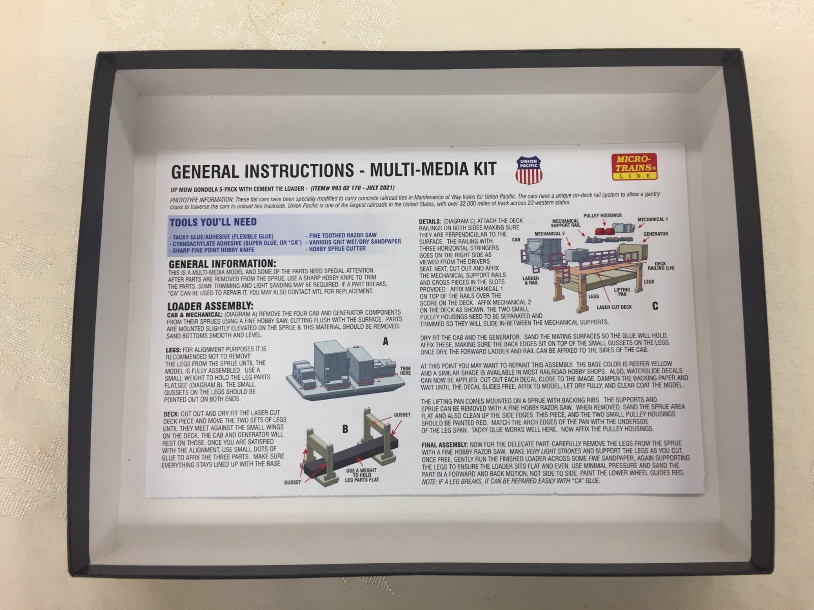 Micro-Trains Line Union Pacific Concrete Tie Loader 5-Pack 993 02 170 *MINT*