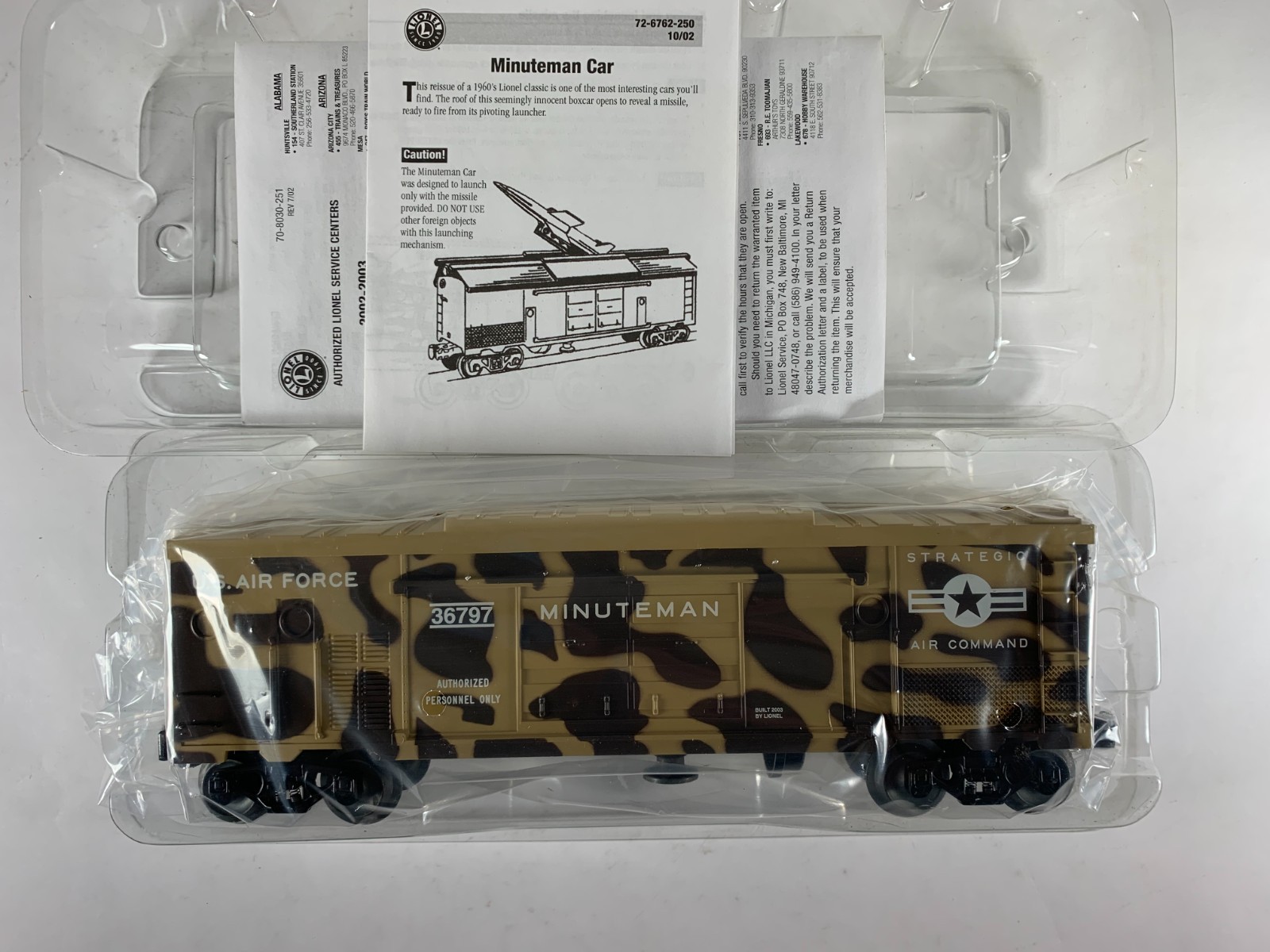 LIONEL 6-36797, OPERATION IRAQI FREEDOM MISSILEMAN CAR, NIB (2003)
