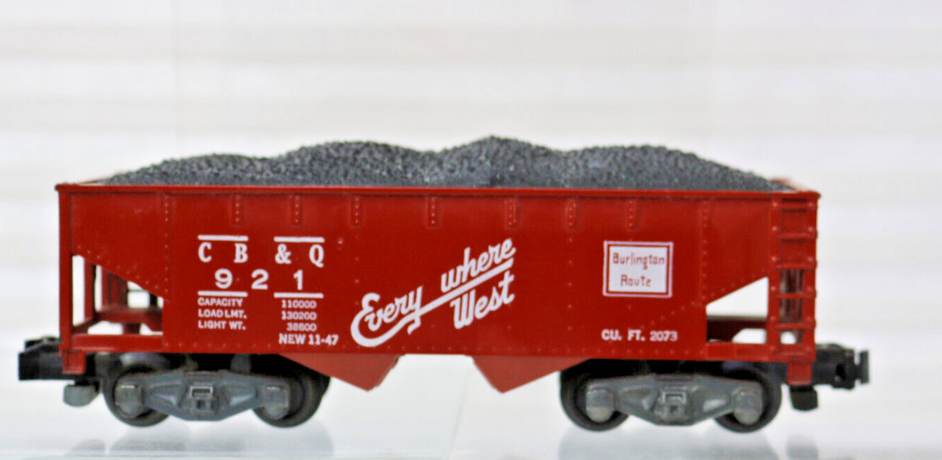 1953 C.B.&O #921 Everywhere in the West Tuscan “Burlington Route” Hopper W/ Coal