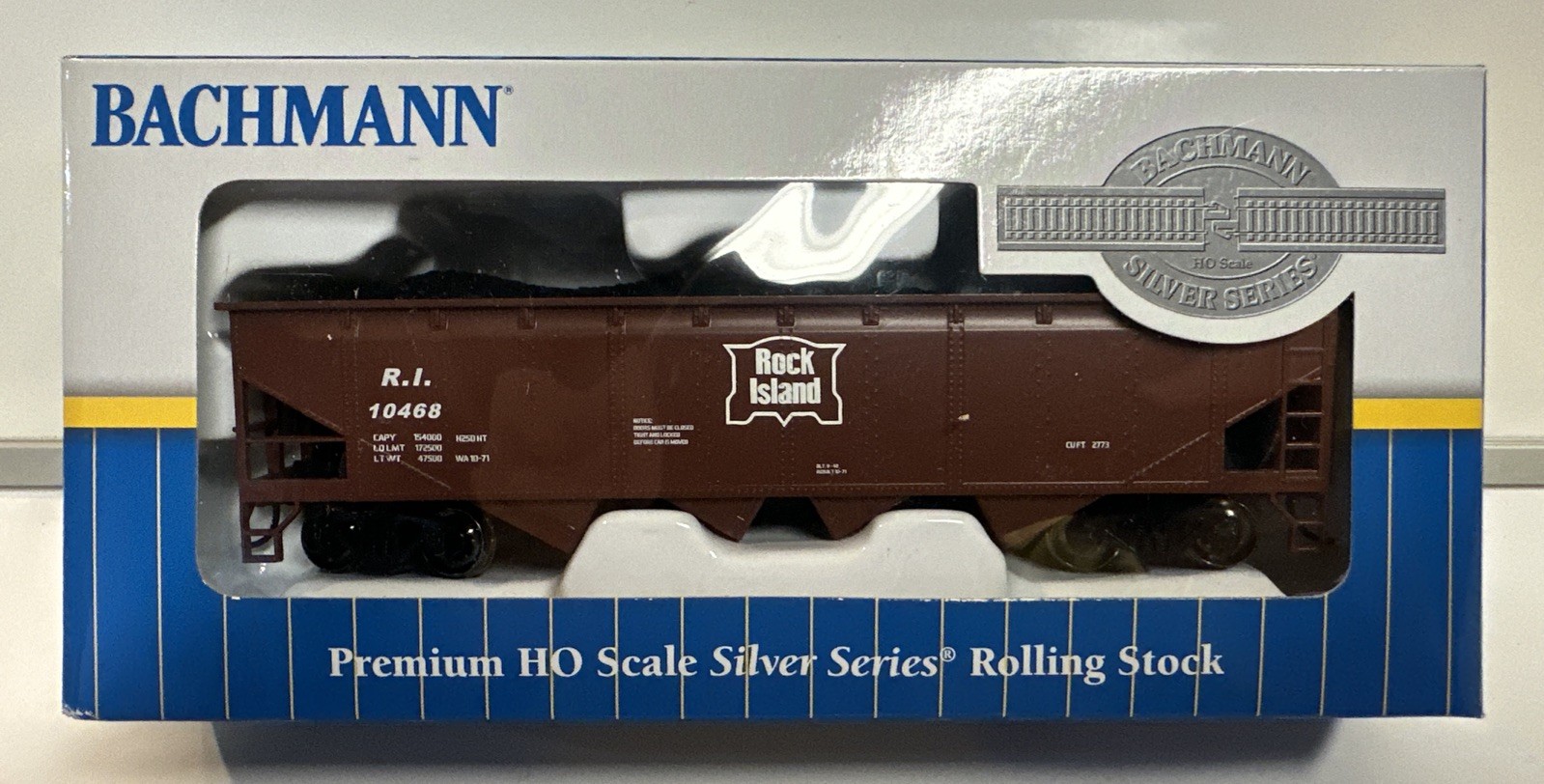 Bachmann HO Scale RTR Rock Island 40′ Quad Hopper Car With Coal Load #10468