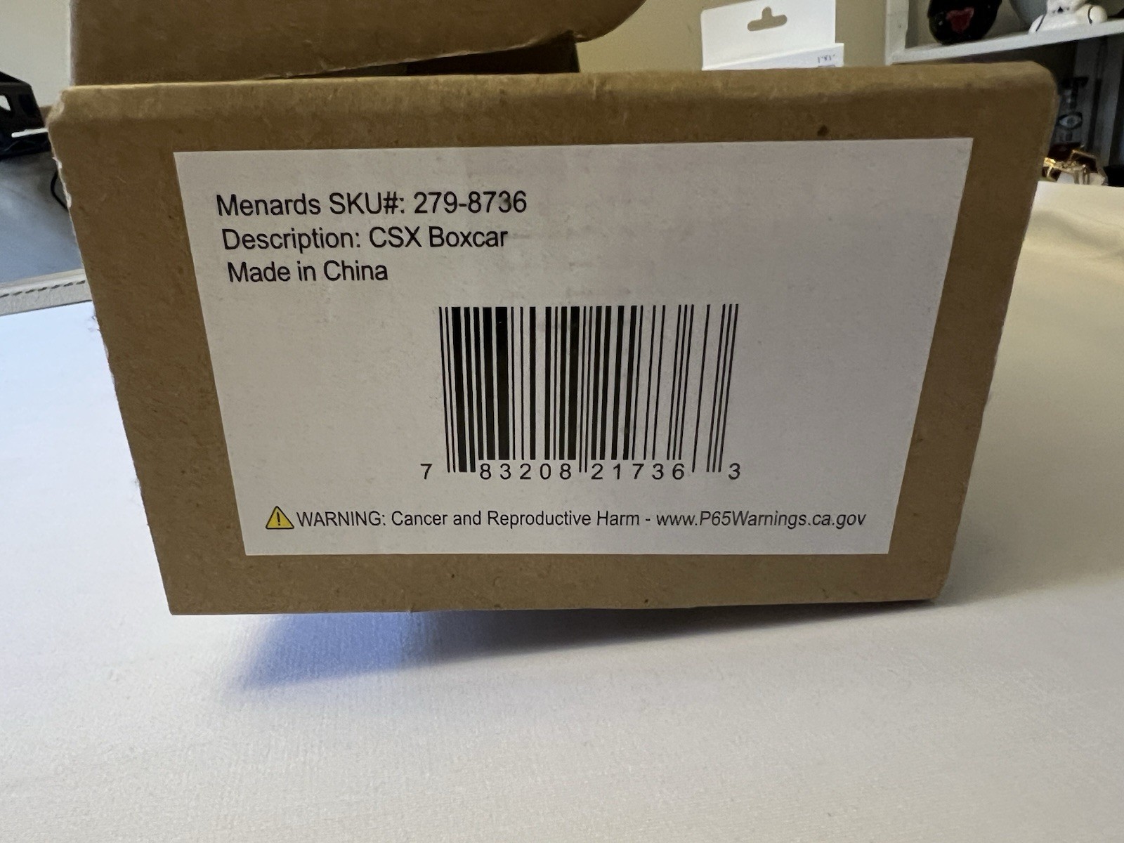 Menards CSX Transportation O Gauge Box Car Blue Yellow Model Freight #7152