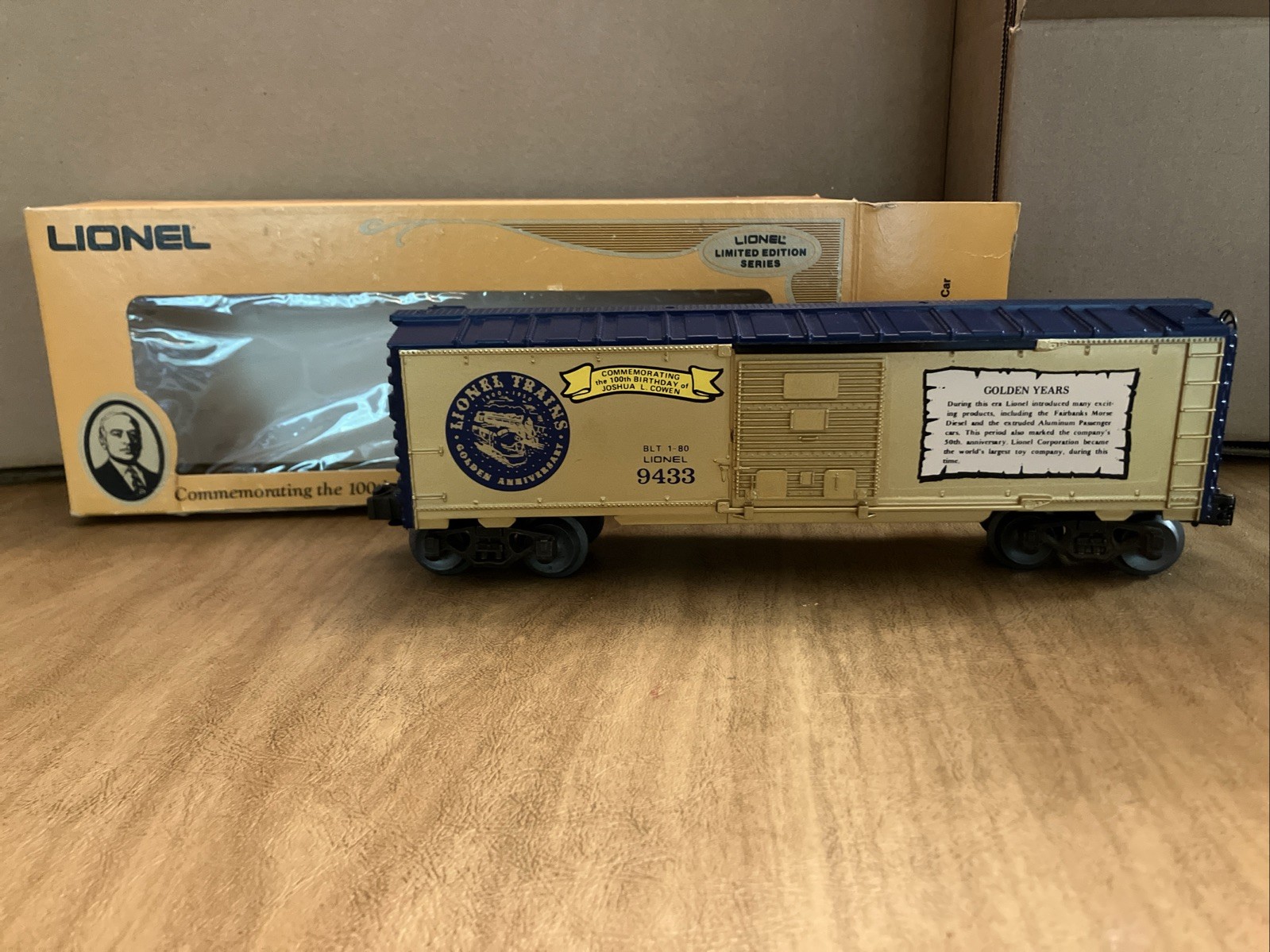 Lionel Ltd Ed Series 6-9433 Joshua Lionel Cowen Golden Years Box Car