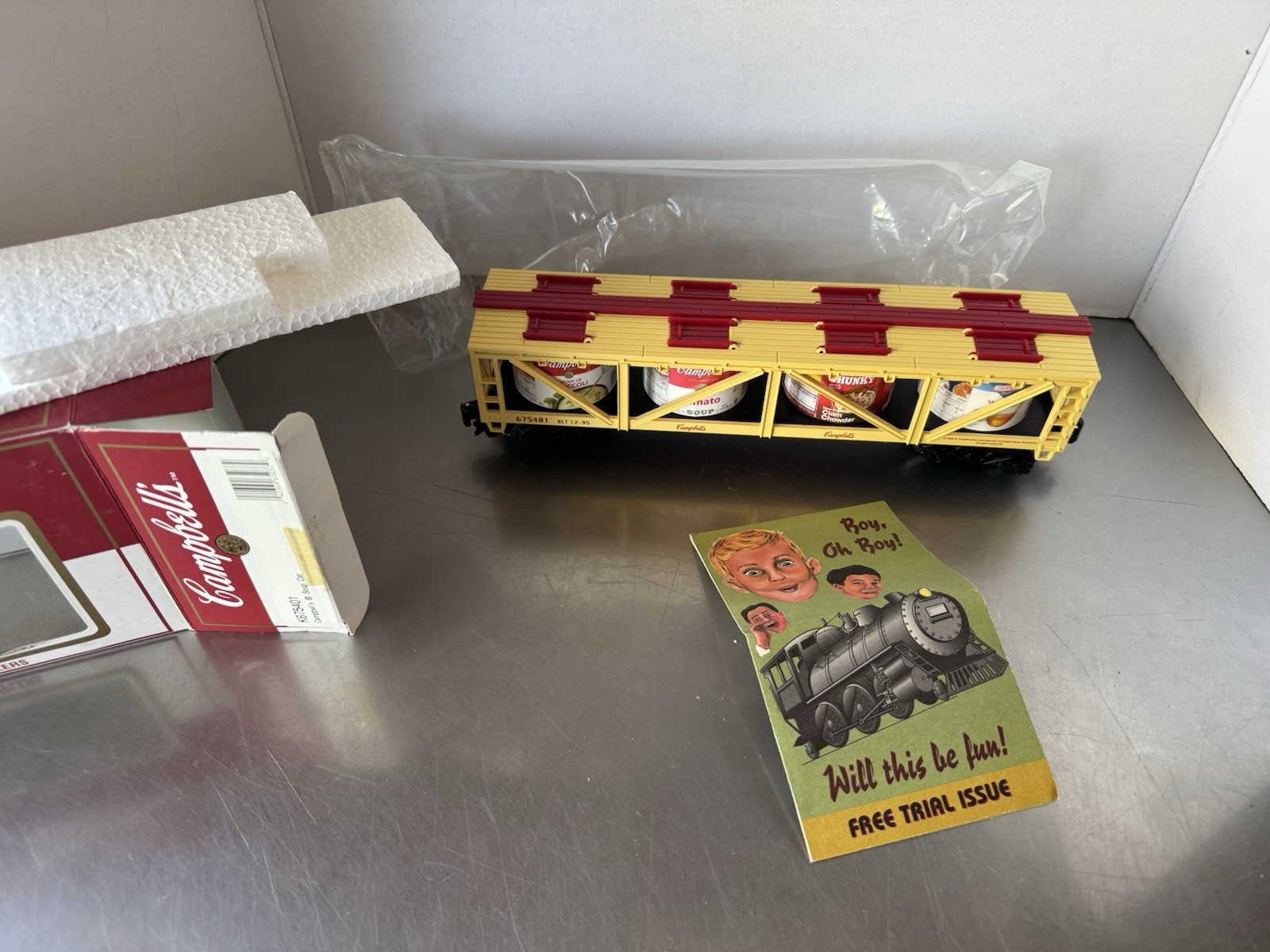 K-Line Campbells Soup Vat Car K675401 125th Anniversary O Gauge 1996 Top Doors