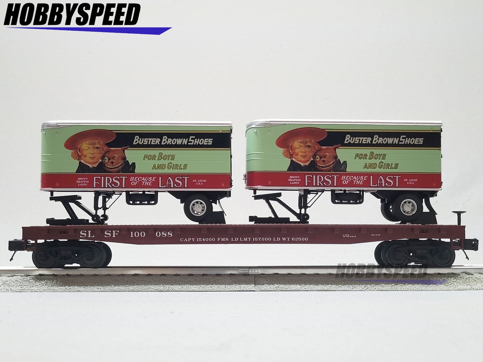MTH PREMIER FRISCO FLATCAR W/ 2 PUP TRAILERS #100088 O GAUGE 20-95716-100088 NEW