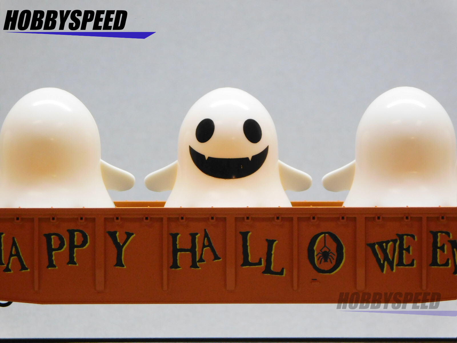 MTH RAILKING HALLOWEEN GONDOLA CAR WITH FLICKERING LIGHTED GHOSTS 30-72246 NEW