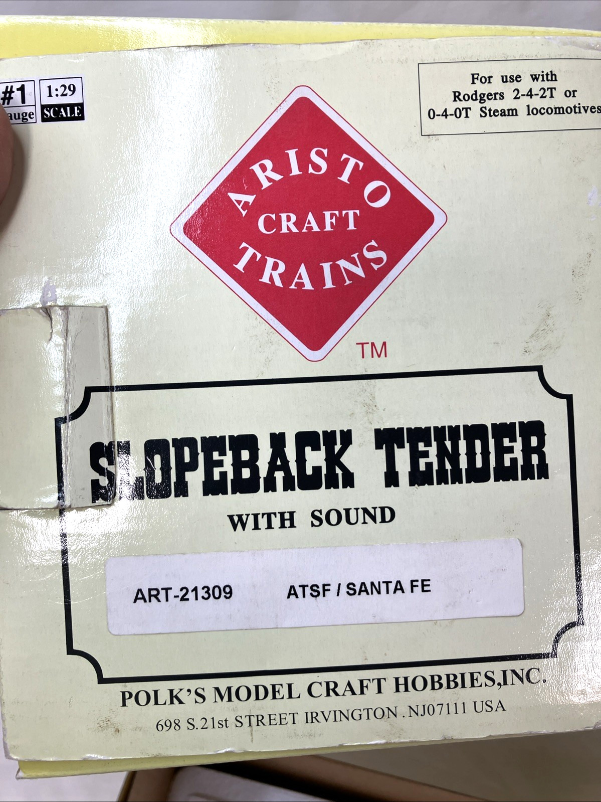 Aristo-Craft Trains ART-21309 ATSF Santa Fe Slopeback Tender w/ Box – as is