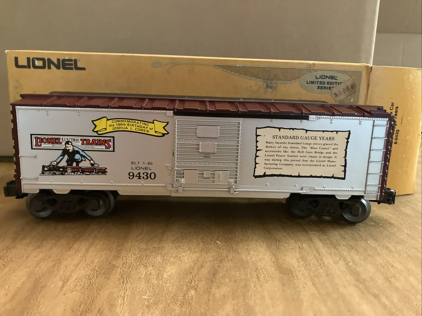 Lionel 6-9430~Limited Edition Series-Joshua Cowen Box Car The Early Years-Silver