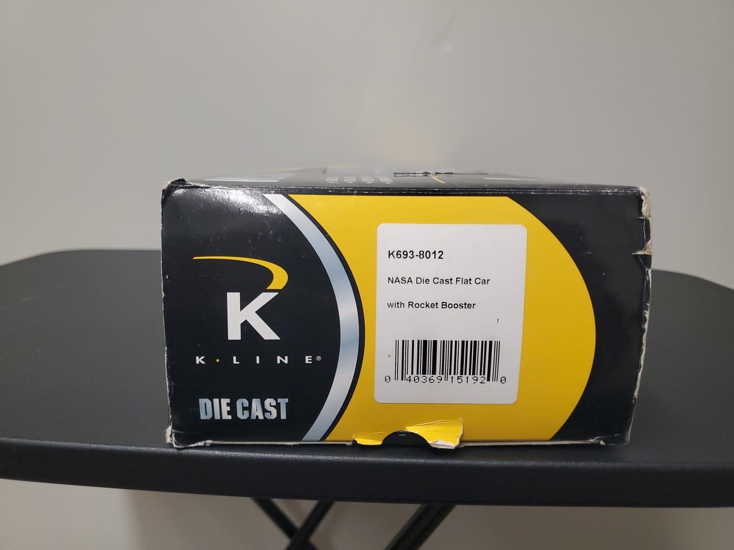 K-Line k693-8012 NASA die-cast flat car with rocket booster