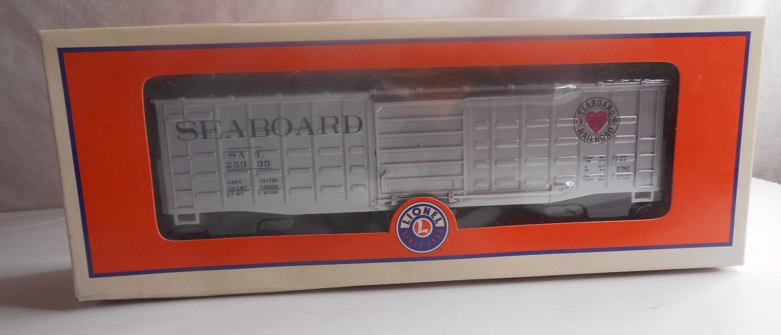 LIONEL 6-81007 SEABOARD AIR LINE SAL Waffle Side Boxcar 25335 O-Gauge Silver/Blk