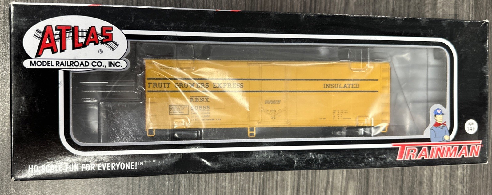 Atlas Trainman HO Scale 20002729 40’ Plug Door Box Car Fruit Growers Express NIB