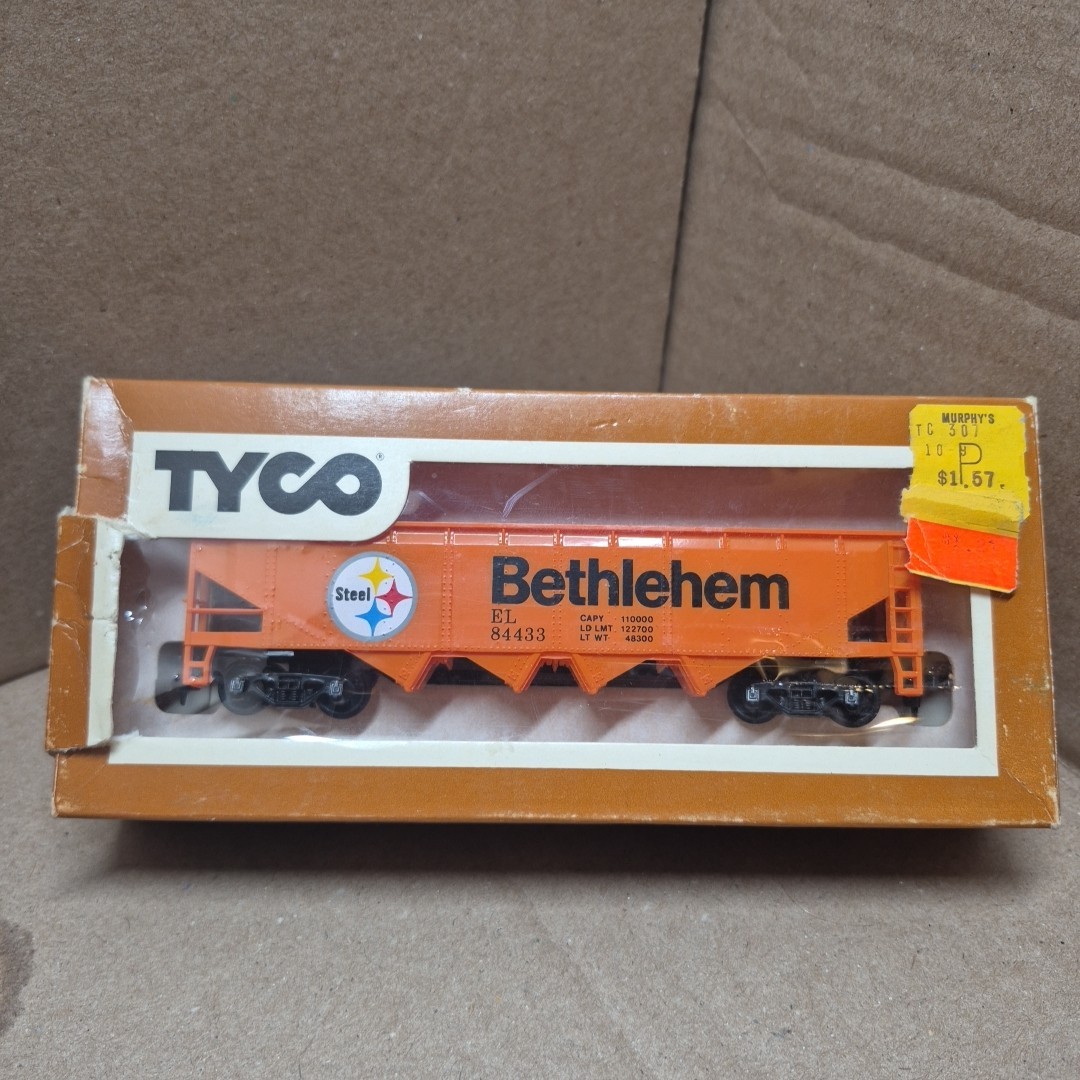 Tyco HO Bethlehem Steel Hopper Car EL 84433 w/Box – Vintage Model Train