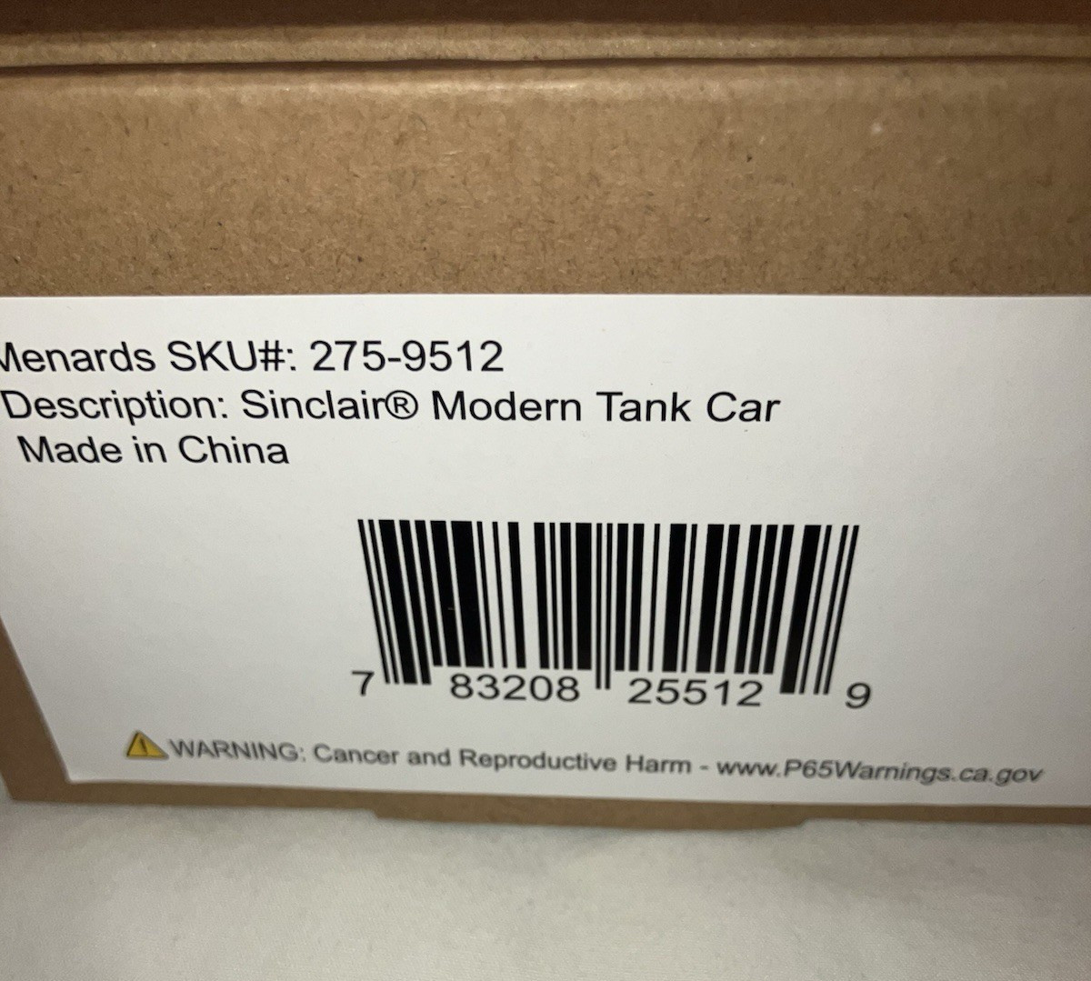 Menards 275-9512 Sinclair Modern 4440 Tank Train Car O027 MIB New Factory Sealed