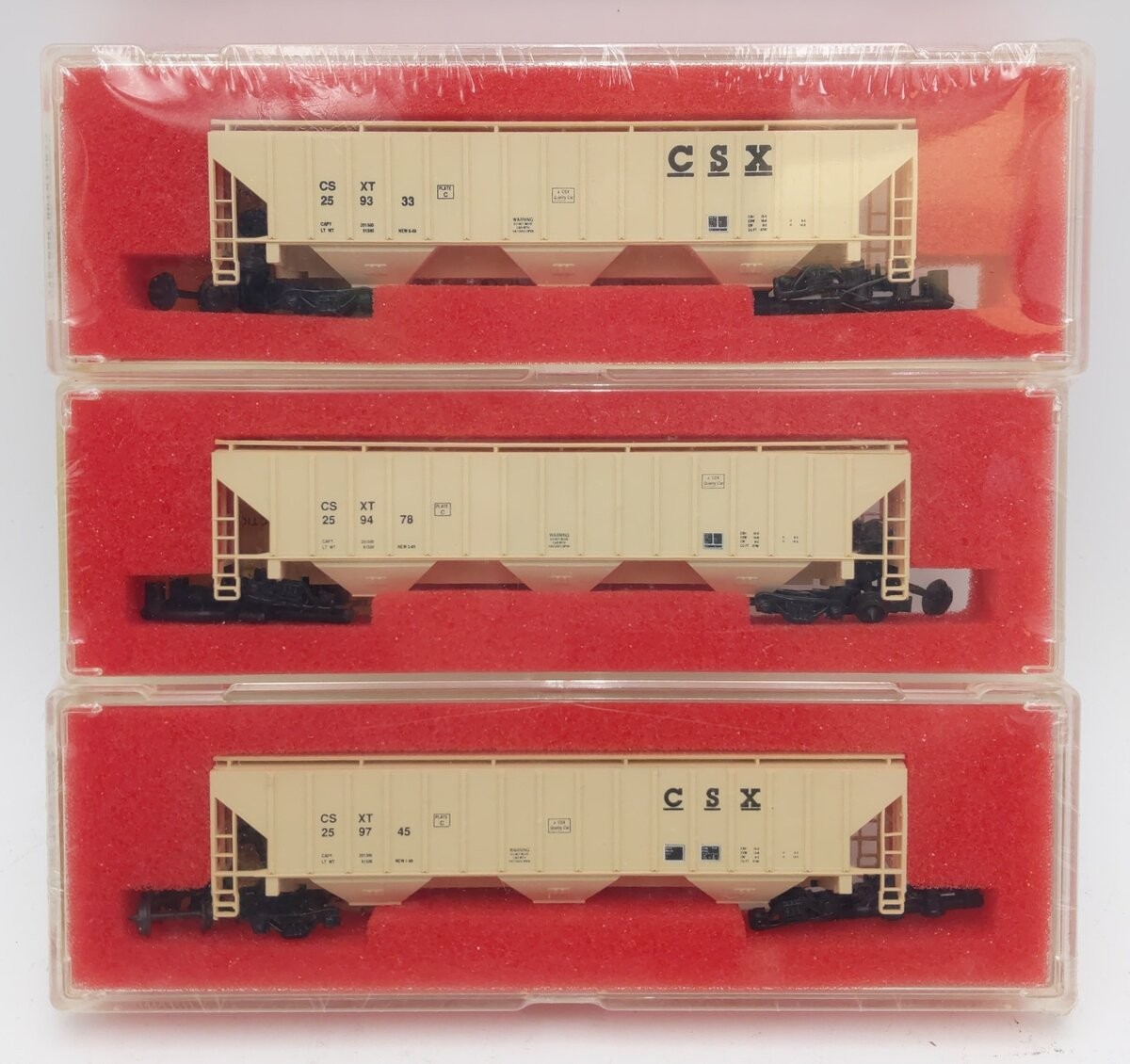 Precision Masters 1507 N Scale CSX 3-Bay Covered Hopper Car (Set of 3) LN/Box