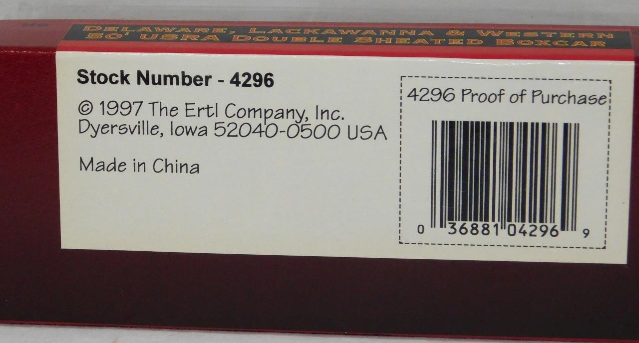 Ertl 4296 Delaware, Lackawanna, & Western 50′ USRA Double Sheathed Boxcar 45900