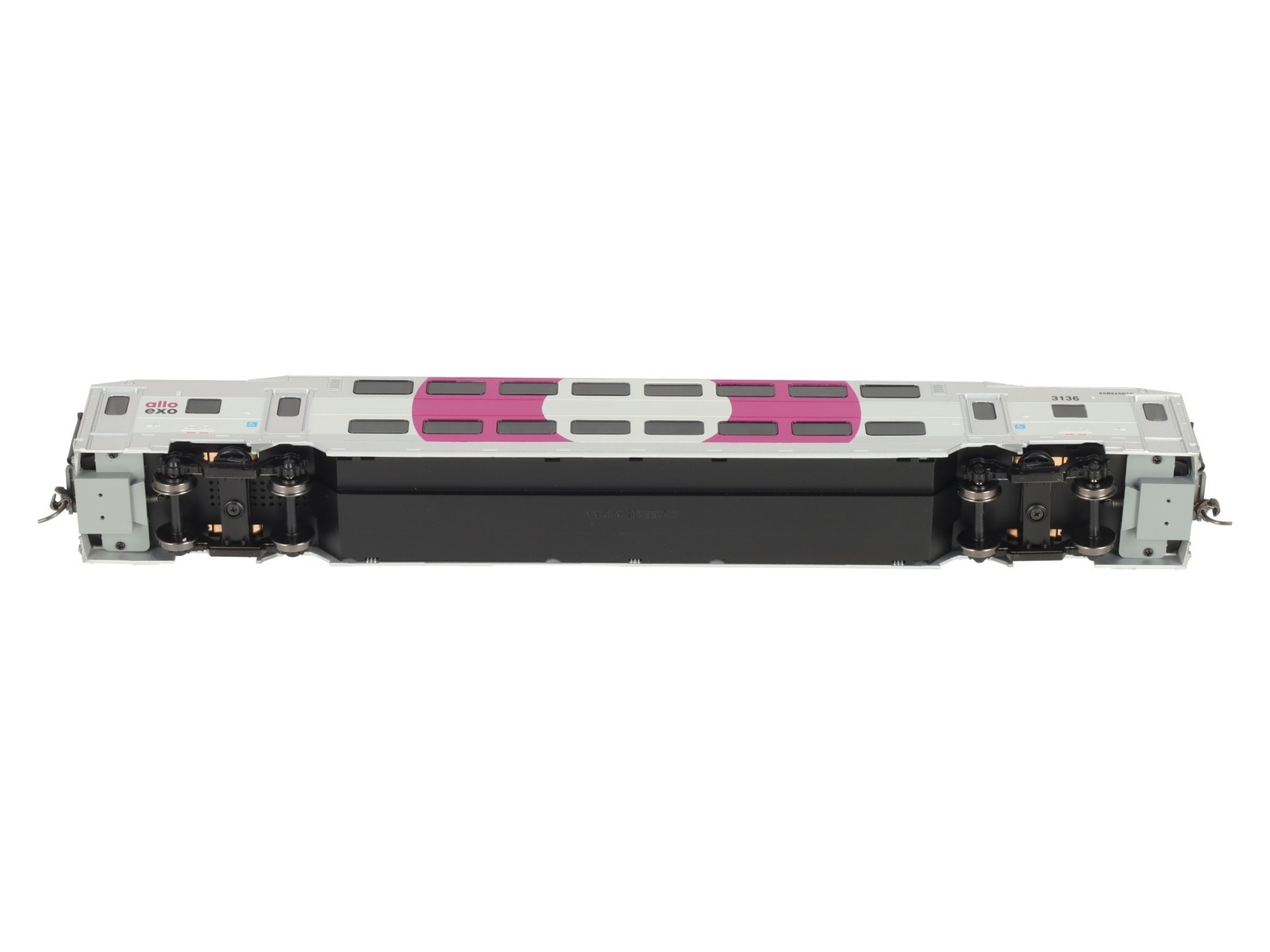 Atlas 20007392 HO Scale EXO [Purple] Modern Commuter Multi-Level Trailer #3136