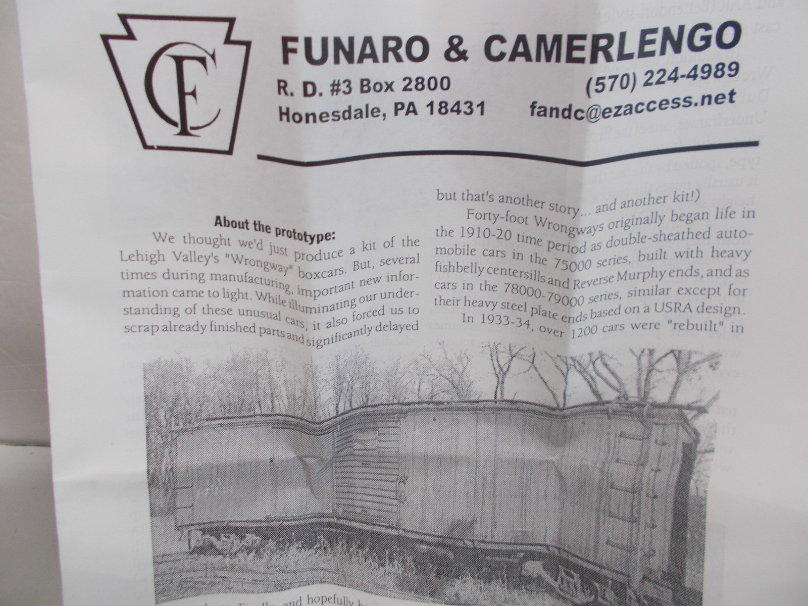 FUNARO & CAMERLENGO # 6690 ~ 1950-1960’S ERA MOW SERVICE CAR~ RESIN KIT~HO SCALE