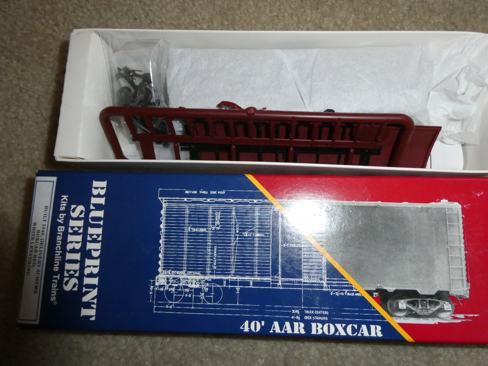 Branchline HO Scale Blueprint Series 40′ Reading Box Car Kit NIB 107024