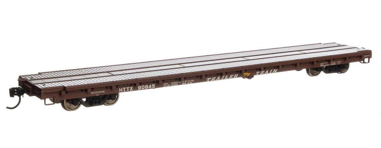Walthers ~ HO Scale ~ 60′ Pullman-Standard Flatcar ~ Trailer-Train HTTX #90845
