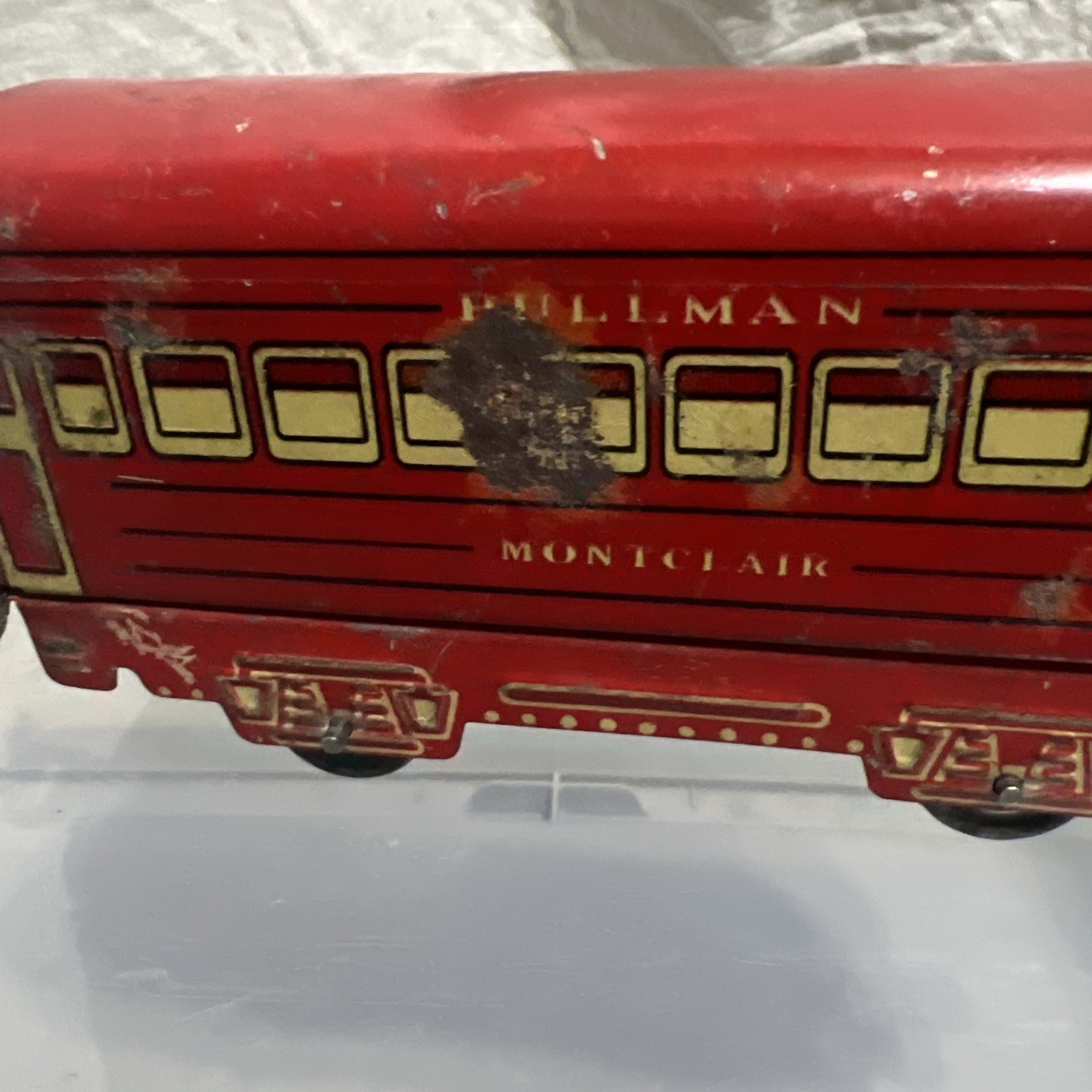 Marx Train Vintage Pullman 6″ Montclair Passenger Coach Red Frame O Gauge #2