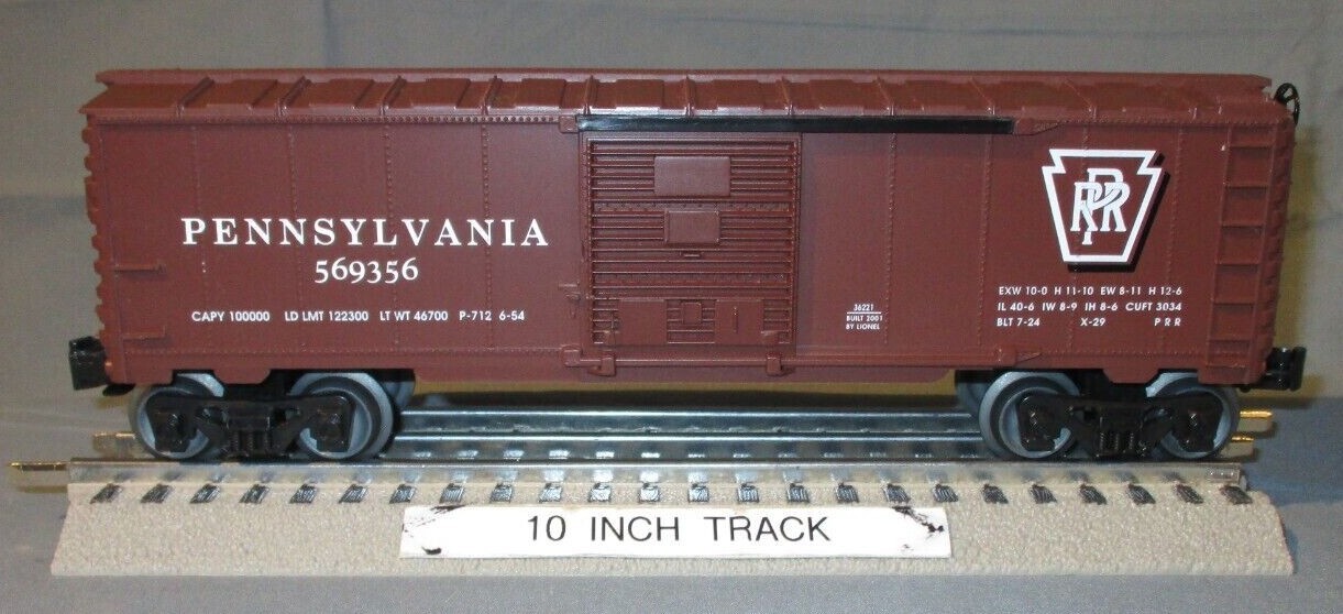 Lionel 36221 Pennsylvania PRR # 569356 Tuscan Boxcar O/027 ga. 2001/02