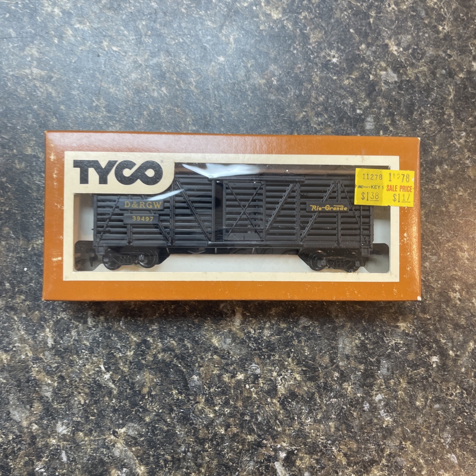 Vtg TYCO HO Scale Model Railroad Train D & RGW Stock Cattle Car in Box