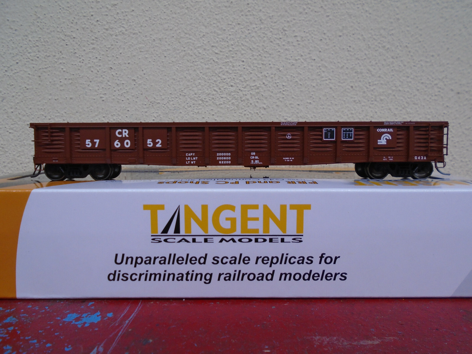 Tangent Conrail Class G43A 52′ Gondola 17014 PRR PC Shops CR HO Scale