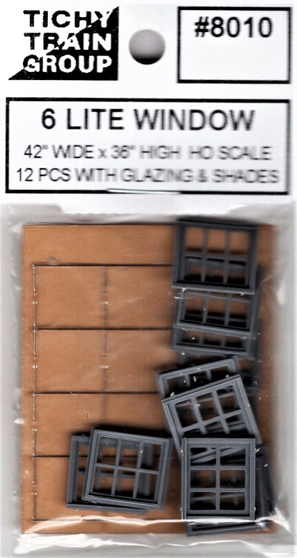 HO Scale Tichy Train Group 8010 6-Lite 42 x 36″ Window pkg (12)