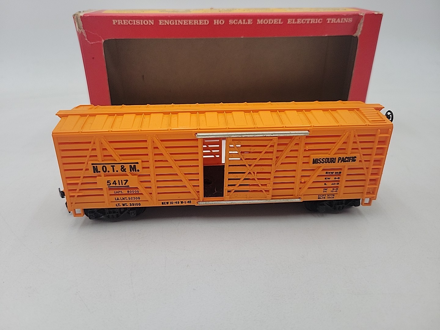 Vintage Tyco HO Scale Missouri Pacific NOT&M 54117 Stock Cattle Car w/ Box
