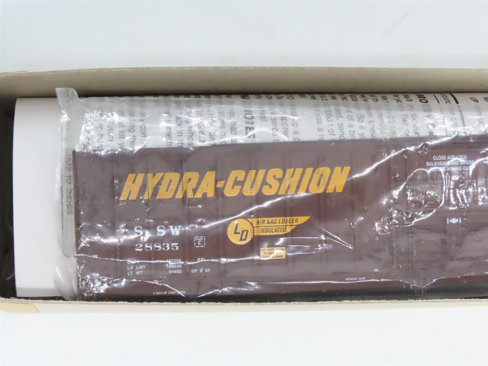 HO Scale Eel River Models Kit ERM-2505 SSW Cotton Belt 62′ 10″ Box Car #28835
