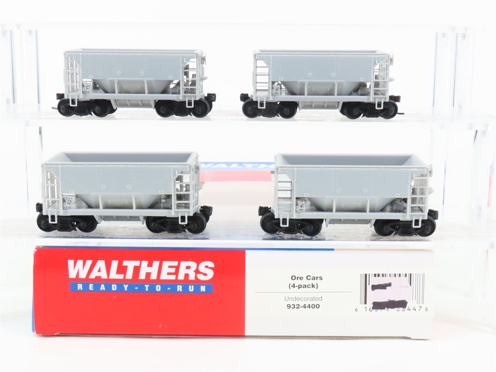 HO Scale Walthers 932-4400 Undecorated Ore Cars 4-Pack