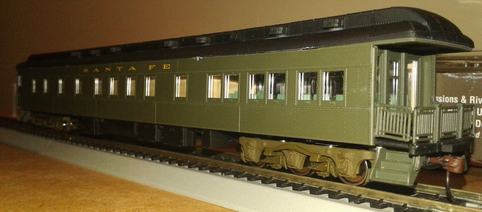 HO SCALE WALTHERS PULLMAN HEAVYWIGHT COACH LOUNGE OBS. SANTA FE ATSF 932-10252