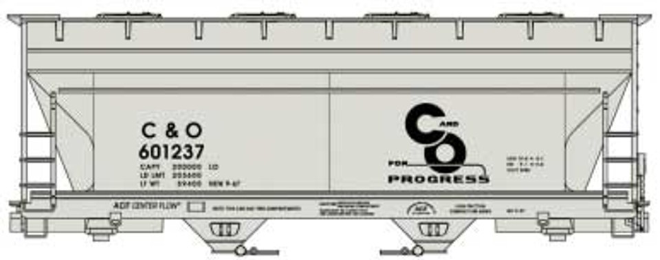 Accurail ~ HO Scale ~ 2-Bay Covered Hopper ~ Chesapeake & Ohio #601237 ~ 2219