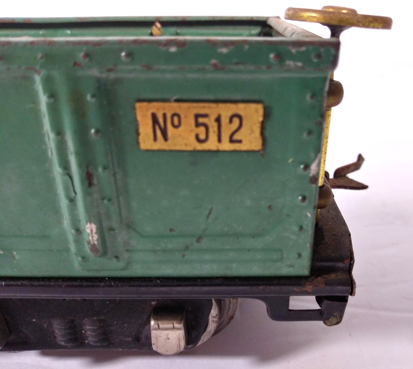 Lionel, Standard Gauge, 512 Gondola Car, Green Metal Vintage
