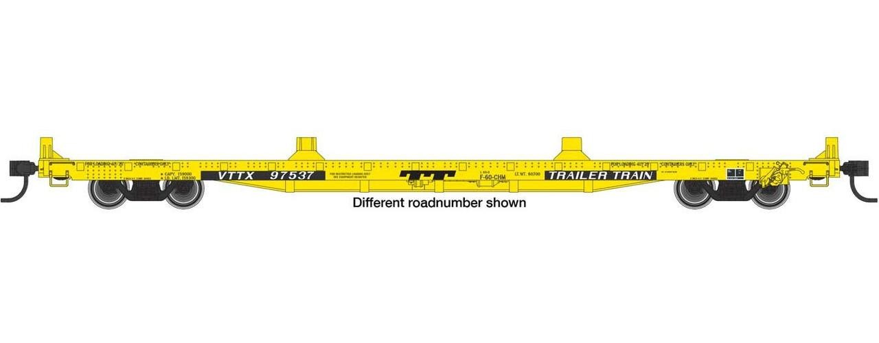 Walthers ~ HO Scale ~ 60′ Pullman-Standard Flatcar ~ Trailer-Train VTTX #97697