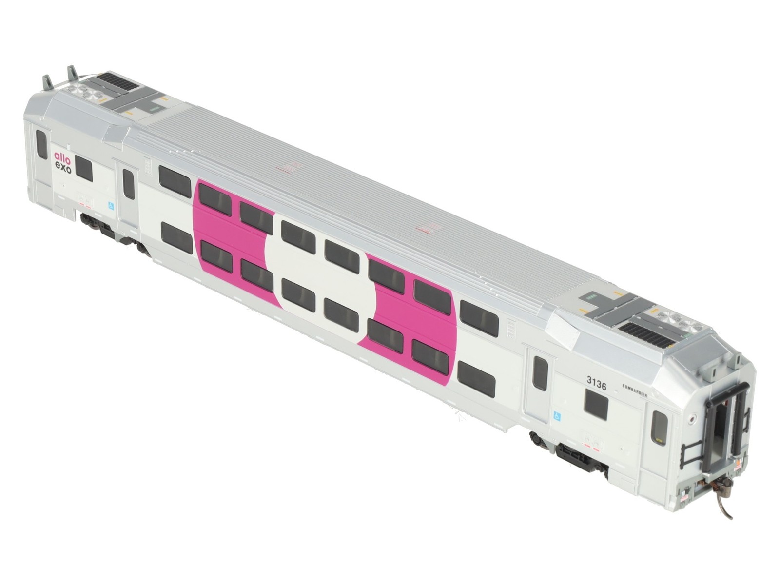 Atlas 20007392 HO Scale EXO [Purple] Modern Commuter Multi-Level Trailer #3136