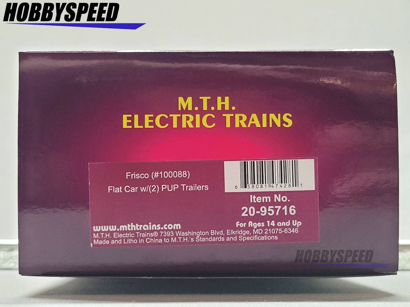 MTH PREMIER FRISCO FLATCAR W/ 2 PUP TRAILERS #100088 O GAUGE 20-95716-100088 NEW