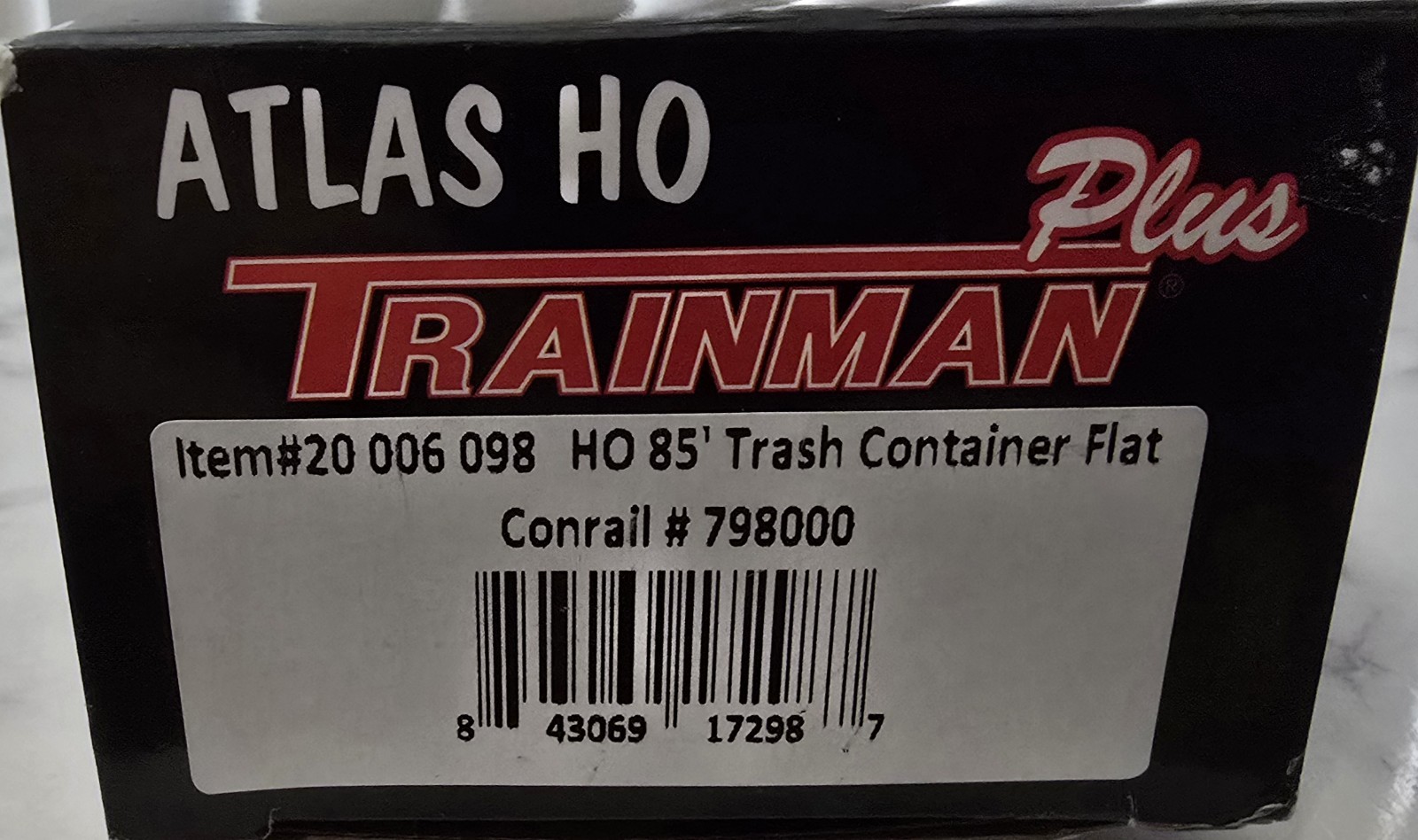 ATLAS HO #20006098 85′ Trash Container Flat Conrail – #798000 “Only Containers”