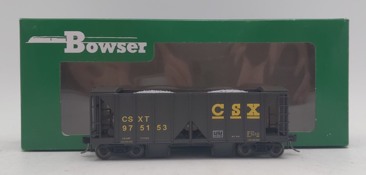 Bowser 42799 HO Scale CSX Transportation 70t 2-Bay Covered Hopper #975153 LN/Box