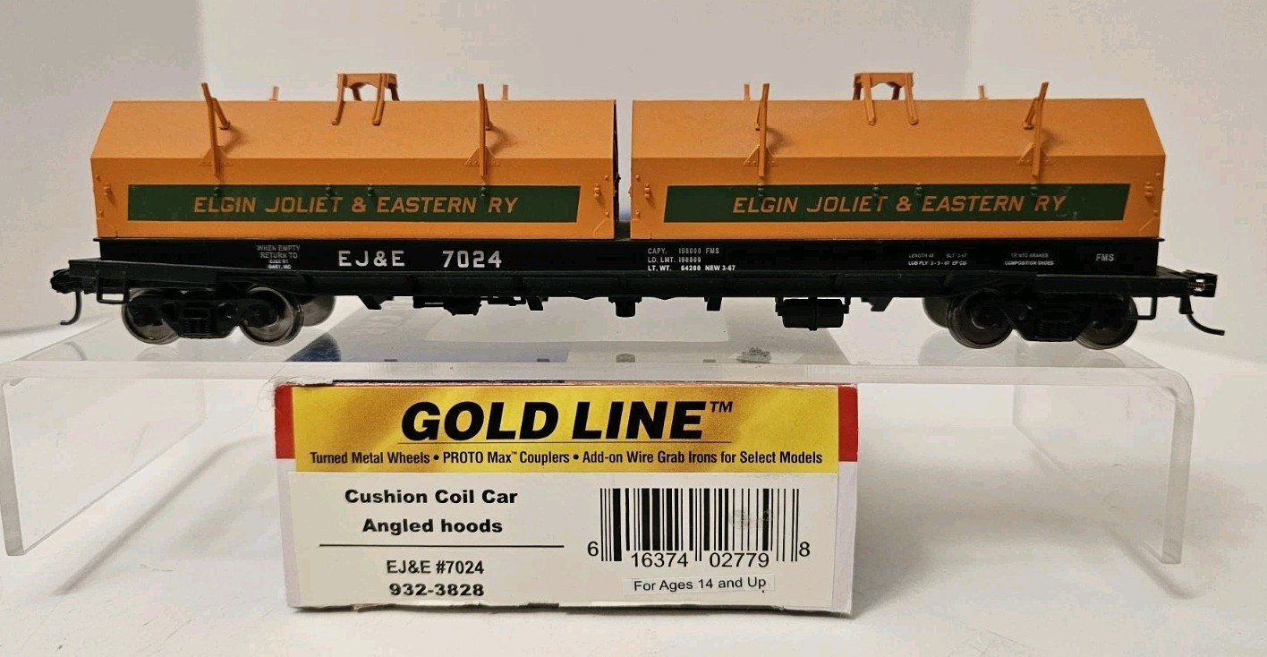 Walthers Gold Line 932-3828 HO Coil Car, Angled Hoods Elgin Joliet EJ&E 7024