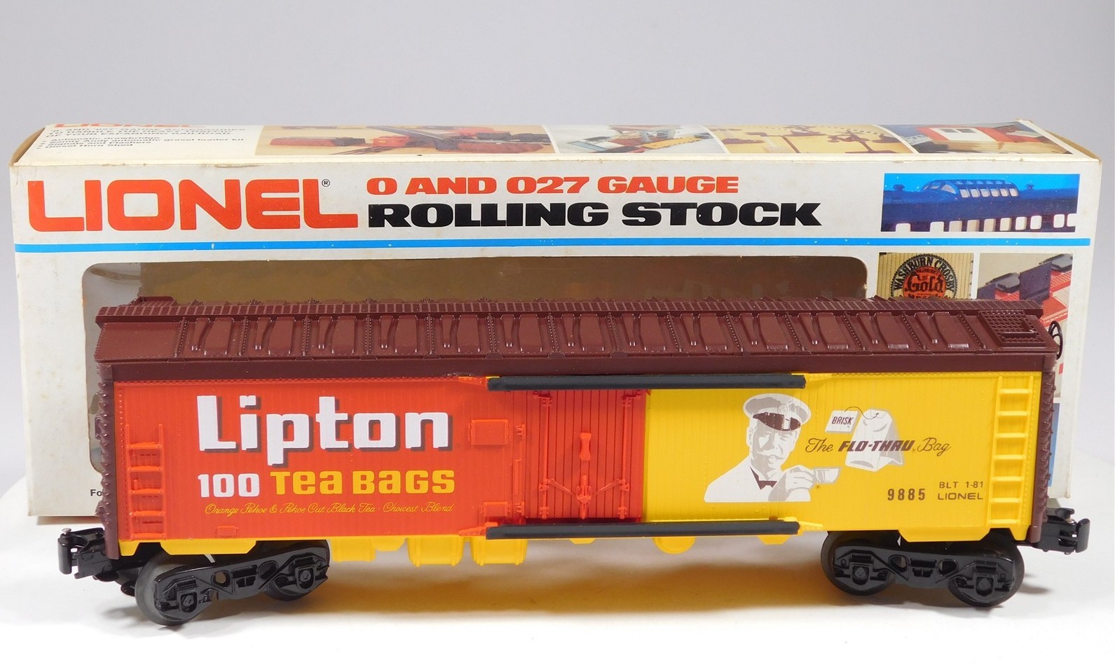 LIONEL 6-9885 O-GAUGE 1981 LIPTON TEA BILLBOARD REEFER CAR NIB