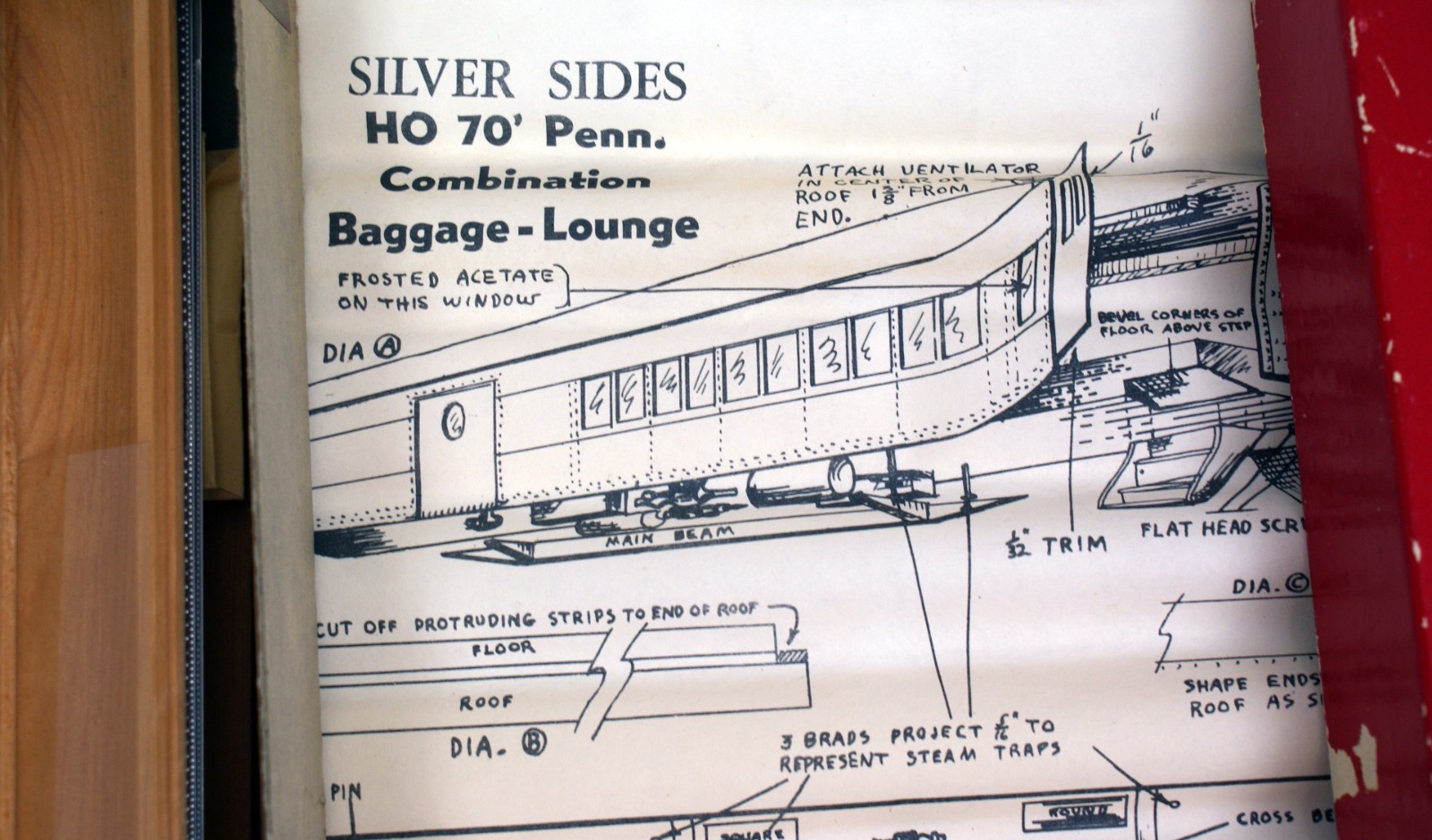 JC Models Silver Sides 70′ baggage Lounge Passenger Car Kit, NOS HO Scale