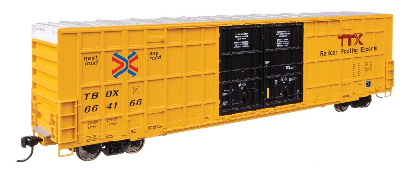 Walthers Mainline 910-3114 HO 60′ High Cube Plate F Boxcar TTX TBOX #664166