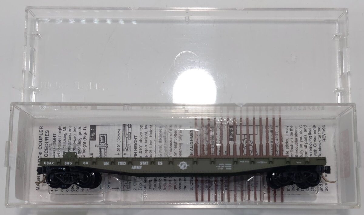 Micro-Trains 04500180 N United States Army 50′ Fishbelly Side Flatcar #38066 LN
