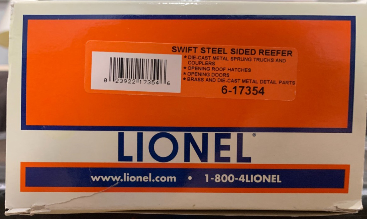 Lionel 6-17354 Swift Steel-Sided Reefer #15392 O Scale 1/48, NOS